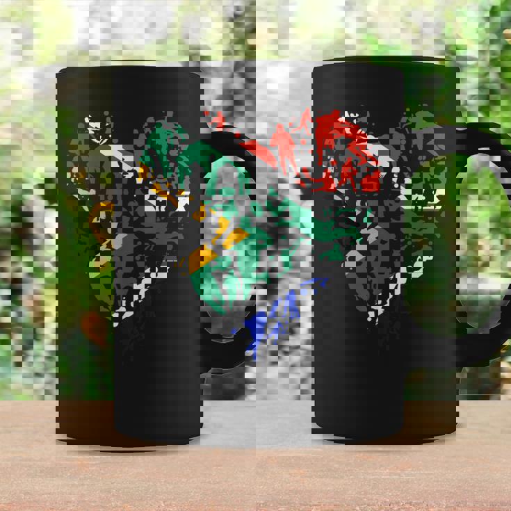南アフリカ ラグビー ラブハート 南アフリカ ラグビーファン コーヒーマグ ギフトのアイデア