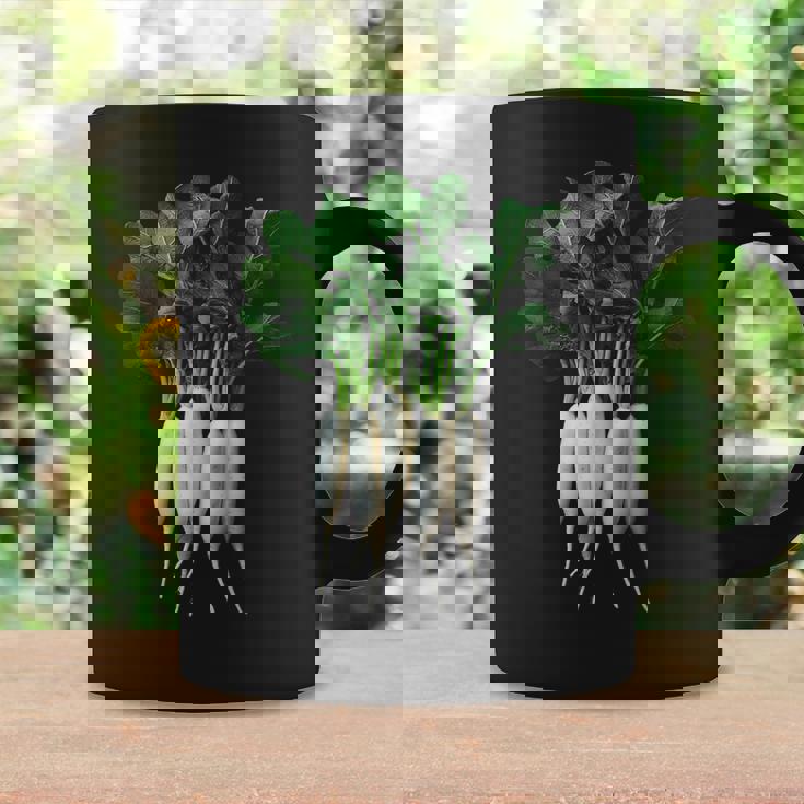 大根 野菜 グラフィックアート 大根 コーヒーマグ ギフトのアイデア