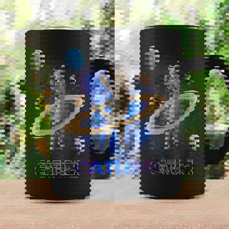 宇宙の土星猫土星ギャラクシー面白い子猫猫の恋人 コーヒーマグ ギフトのアイデア