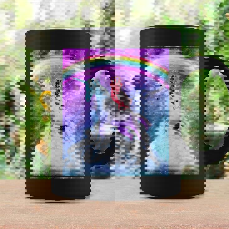 宇宙パグ 雲の上のレインボーユニコーン コーヒーマグ ギフトのアイデア