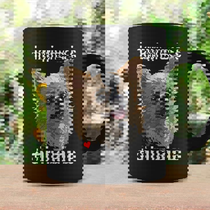 幸せはロングヘア チワワ 長髪 チワワ ママ パパ コーヒーマグ ギフトのアイデア