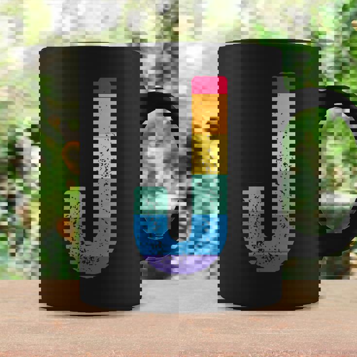文字 J 大文字 アルファベット モノグラム イニシャル レインボー アルファベット J コーヒーマグ ギフトのアイデア