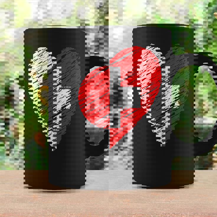 日本 スイス ハート 日本国旗 スイス国旗 ハート 長袖tシャツ コーヒーマグ ギフトのアイデア