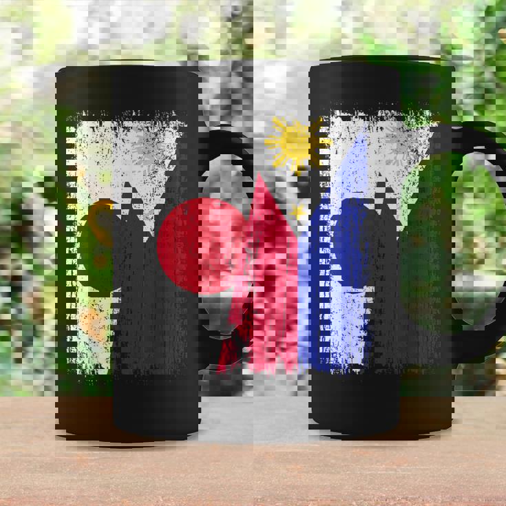 日本 フィリピン ハーフフラッグ 日本 フィリピン ジャージ コーヒーマグ ギフトのアイデア