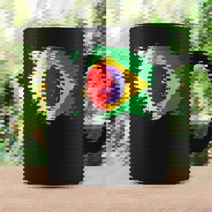 日本とブラジルのdnaヘリテージフラッグ 長袖tシャツ コーヒーマグ ギフトのアイデア