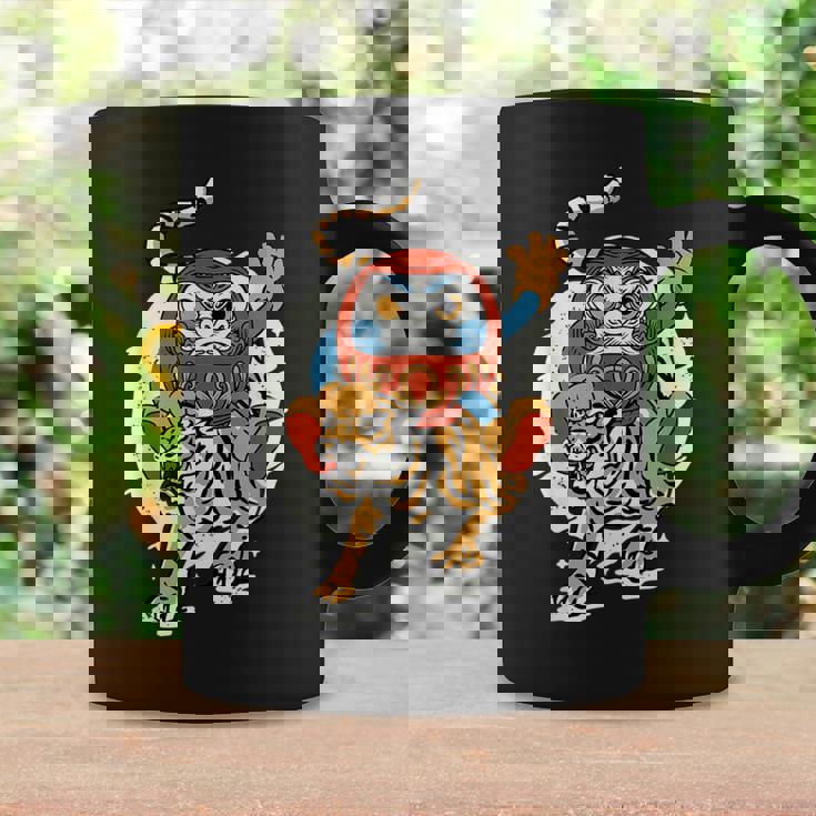 日本のトラ ラッキーだるま人形 日本の伝統 コーヒーマグ ギフトのアイデア