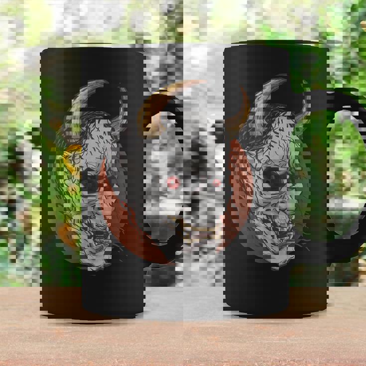 日本の般若マスク 能面 悪魔 鬼 タトゥー 入れ墨 コーヒーマグ ギフトのアイデア