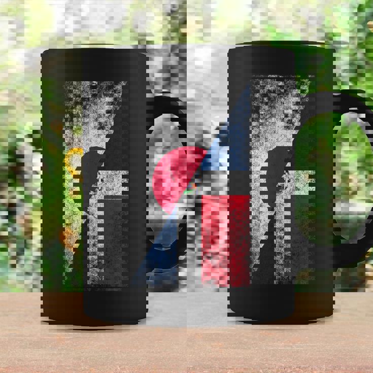 日本ドミニカ共和国の国旗 日本のドミニカ共和国 コーヒーマグ ギフトのアイデア