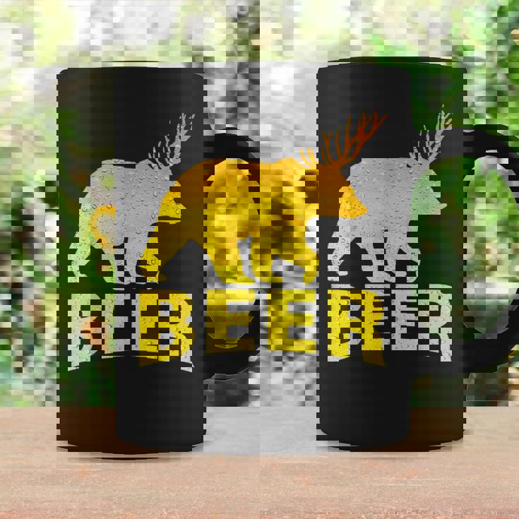 狩猟 ビール スピリット 動物 ティー ベア 鹿 ティー ビール クマ 鹿 コーヒーマグ ギフトのアイデア