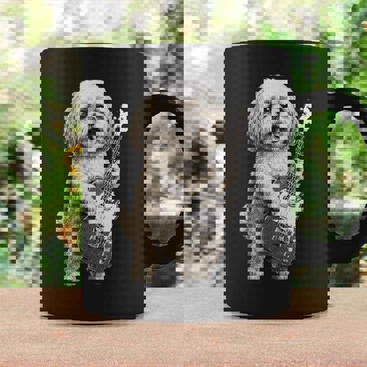 面白いtシャツ シーズー 犬 ギター イヌ メンズ 犬好き グッズ かわいい おもしろ 面白い 服 ネタ コーヒーマグ ギフトのアイデア