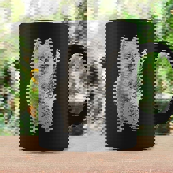 面白いtシャツ ポメラニアン 犬 ギター イヌ メンズ 犬好き グッズ かわいい おもしろ 面白い 服 ネタ 長袖tシャツ コーヒーマグ ギフトのアイデア