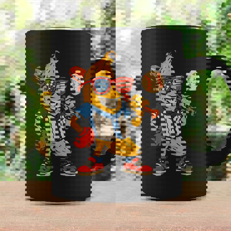 面白いバナナ野球アメリカ国旗サングラス 7月4日 コーヒーマグ ギフトのアイデア