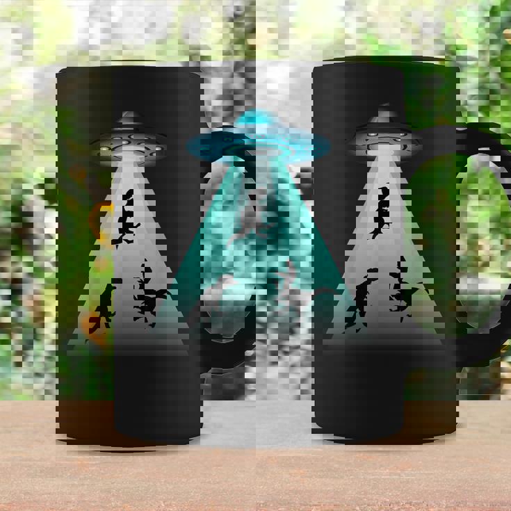 面白いヴィンテージエイリアン恐竜愛好家誘拐ギフト 大人キッズ コーヒーマグ ギフトのアイデア