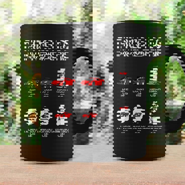 面白い車好き空き時間の車でやること コーヒーマグ ギフトのアイデア