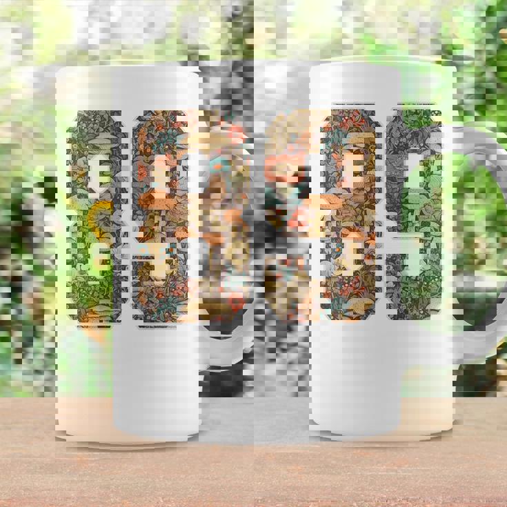 89 ナンバー コテージコア マッシュルーム レトロ フラワー裏側に コーヒーマグ ギフトのアイデア