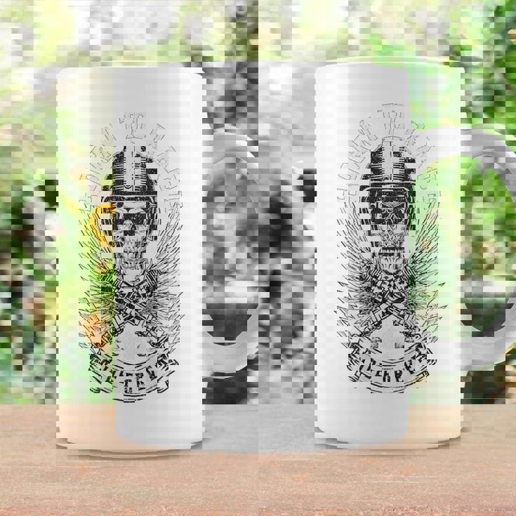 Born To Race Ride Forever スカルバイカーデザイン コーヒーマグ ギフトのアイデア