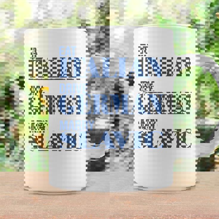 Eat Italian Drive German Marrylavic Quote Car ユーモア コーヒーマグ ギフトのアイデア