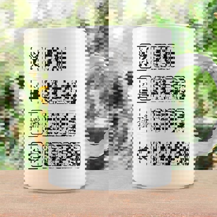 Eatleep Ride Repeat オートバイ バイク モーターサイクリスト 格言 コーヒーマグ ギフトのアイデア