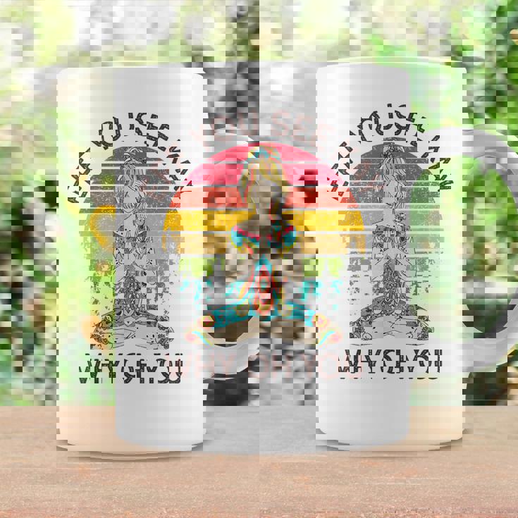 Eff Youee Kay Why Oh You レトロ サンセット タトゥーガール ヨガ コーヒーマグ ギフトのアイデア