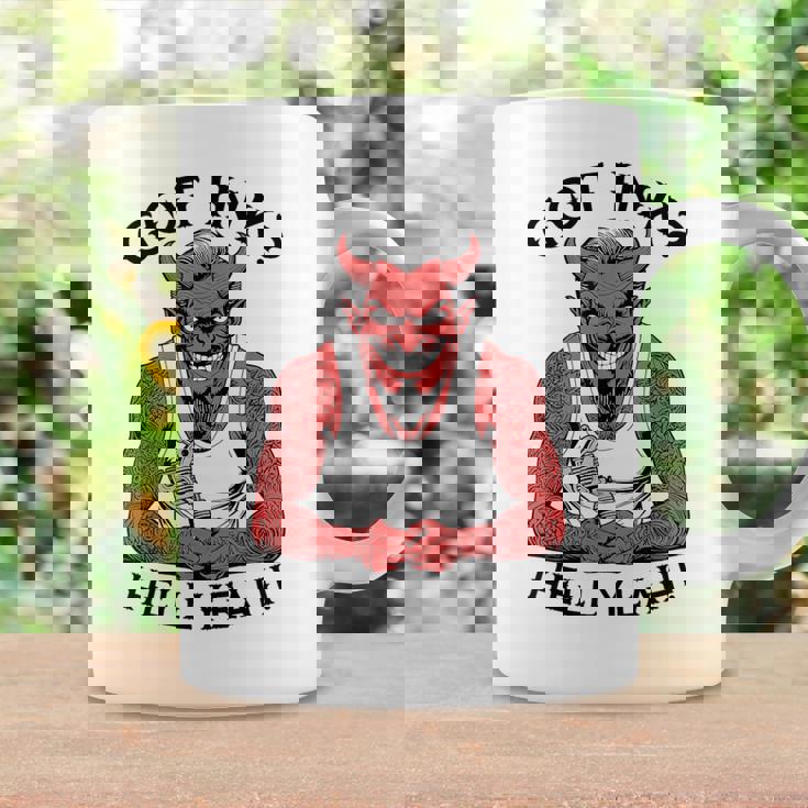 Got Ink Tattoo Devil Hell Yeah Inked Tattooist コーヒーマグ ギフトのアイデア