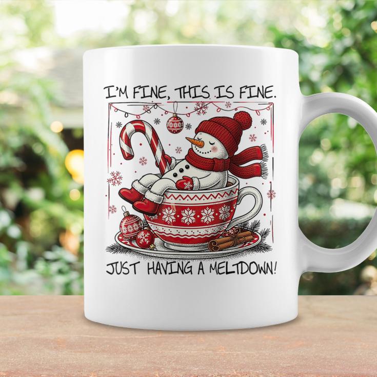 I'm Fine This Is Fine Having A Meltdown Christmas Snowman Coffee Mug Gifts ideas