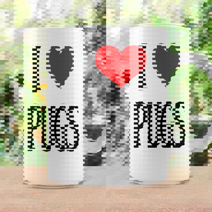 I Love Pugs I Heart Pugs Dog Lover Pet Puppy Dog Pug コーヒーマグ ギフトのアイデア