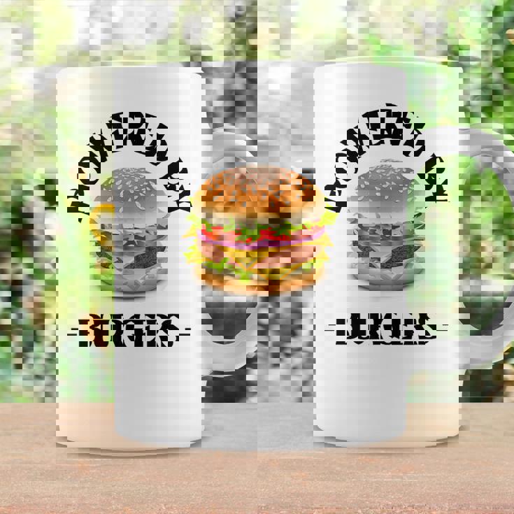 Powered By Burgers ファーストフード愛好家 面白いビーフバーガー コーヒーマグ ギフトのアイデア