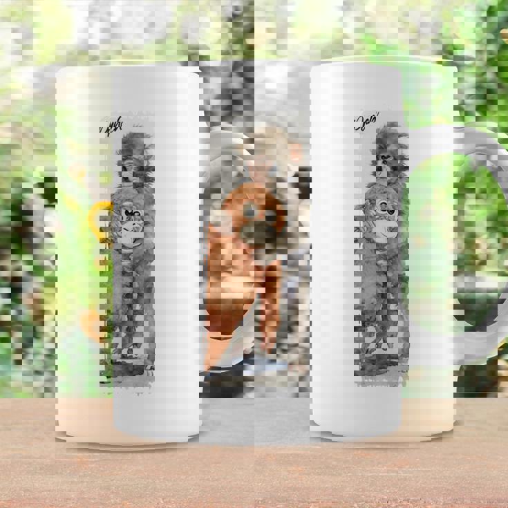 Punch – かわいい赤ちゃん猿とオランウータンのぬいぐるみ 水彩 長袖tシャツ コーヒーマグ ギフトのアイデア