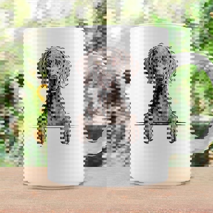 Weimaraner 面白い 覗き見ポケット 子犬 犬好き コーヒーマグ ギフトのアイデア