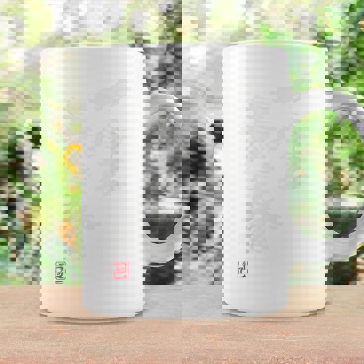 「一生青春」面白い 筆文字 ユーモア満点 背面に文字入りデザイン おもしろプリント コーヒーマグ ギフトのアイデア