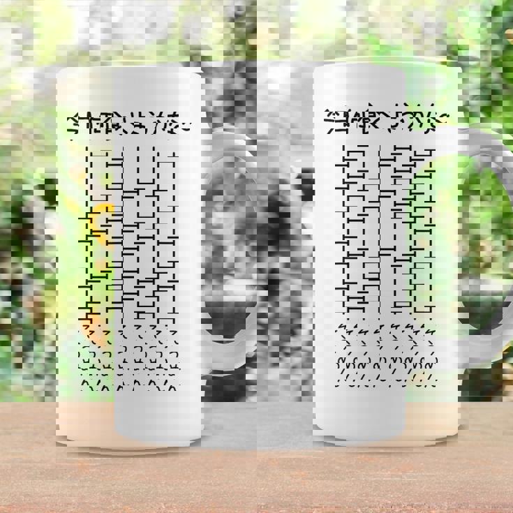 【今日何食べようかな そうめん】あみだくじ 麺 素麺 遊び心 おもしろ 面白い ユーモア ギャグ ネタ ウケ狙い 笑える コーヒーマグ ギフトのアイデア