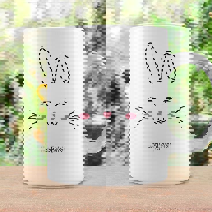 かわいいバニーフェイス イースターバッグ ピンク ハート イースター コーヒーマグ ギフトのアイデア