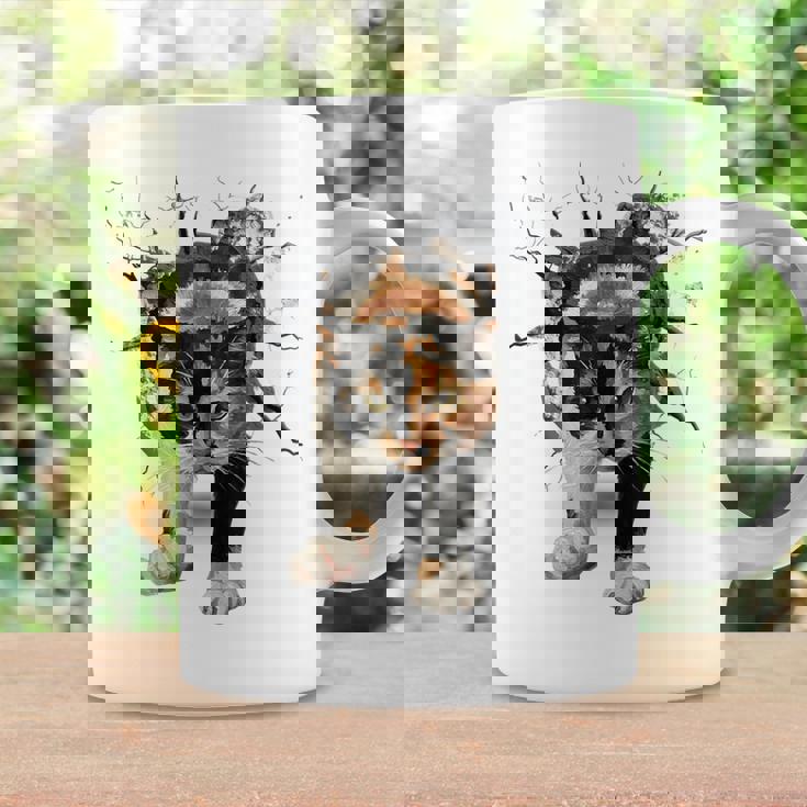 その壁を打ち破れ 三毛猫 福猫 面白 コーヒーマグ ギフトのアイデア