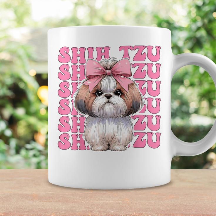 コケット 弓 シーズー 女の子 犬 ママ 母の日 ピンク コーヒーマグ ギフトのアイデア