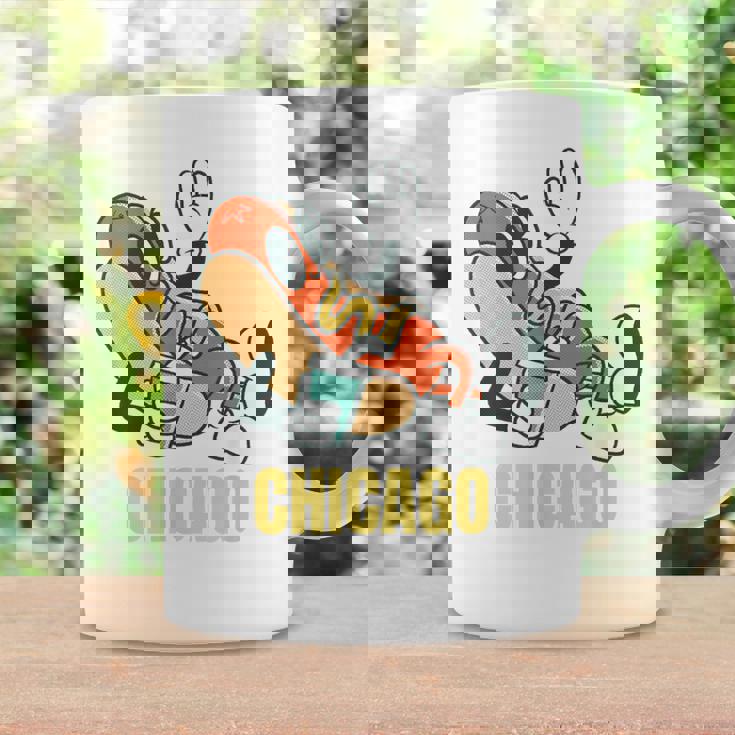 シカゴホットドッグ ストリートフード ホットドッグ マスタード付き コーヒーマグ ギフトのアイデア