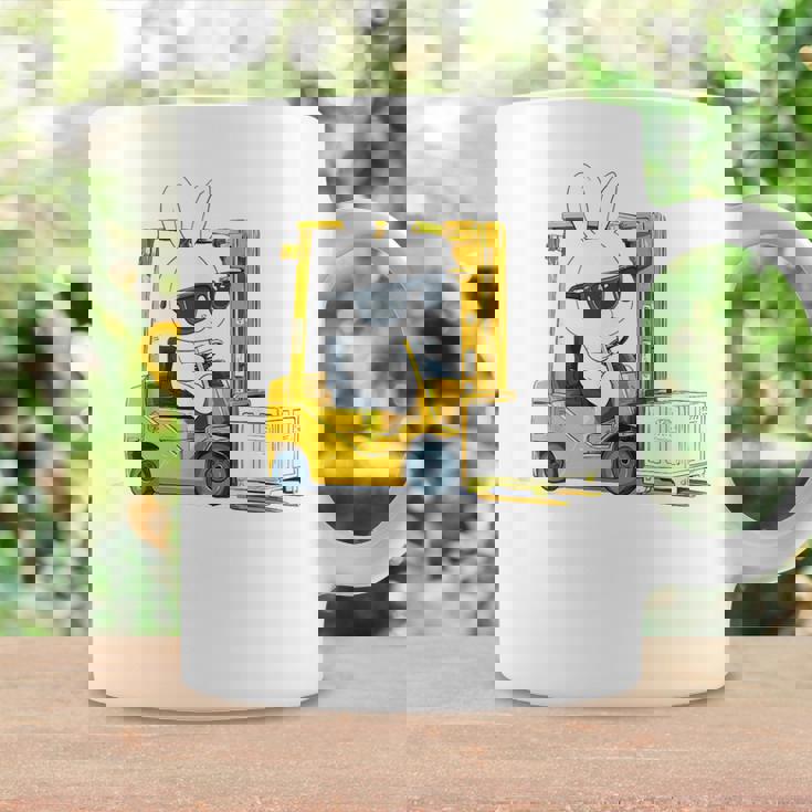 フォークリフト オペレーター フォークリフト ドライバー 物流 うさぎ イースター コーヒーマグ ギフトのアイデア