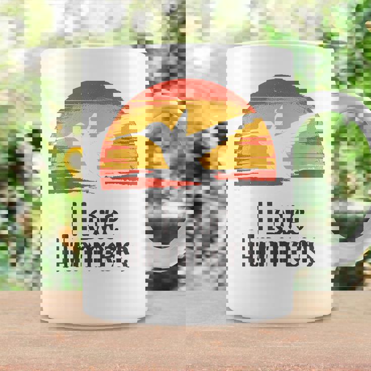 レトロ ヴィンテージ サンセット 2024 I Love Hummers コリブリ ハチドリ コーヒーマグ ギフトのアイデア