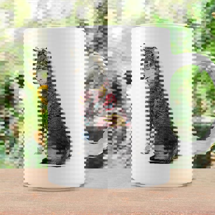 灰色オオカミ 伝統的な日本の龍の入れ墨 入泉 コーヒーマグ ギフトのアイデア