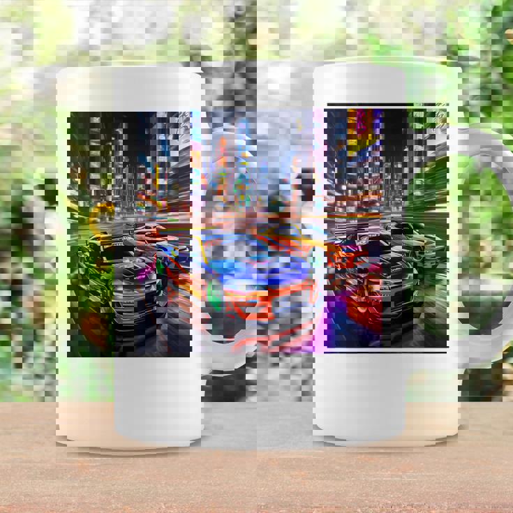 背面にjdmドリフトレーシングカー東京ドリフトスカイライン2台。 コーヒーマグ ギフトのアイデア