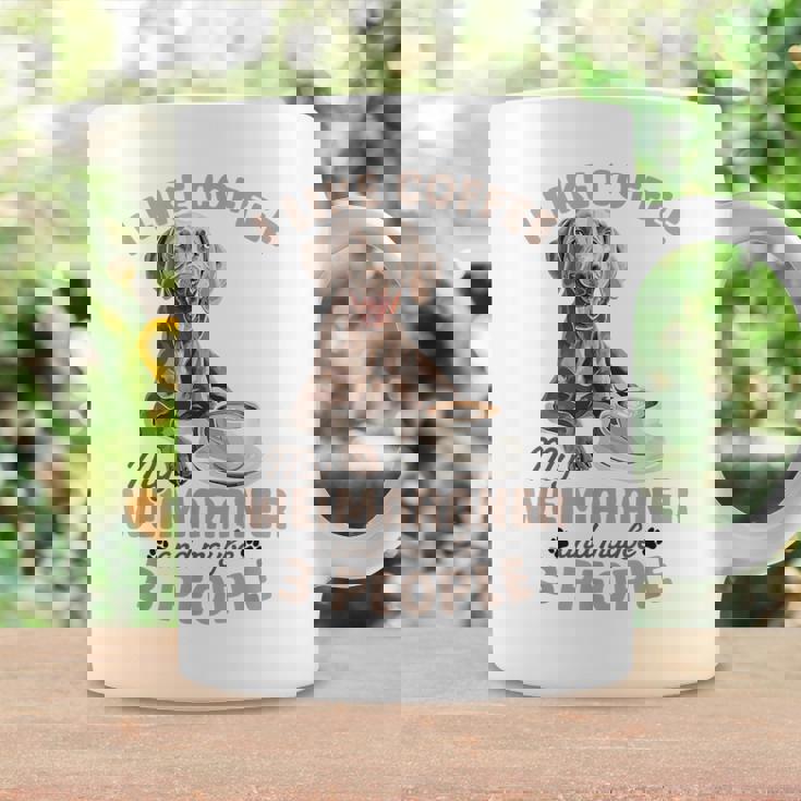 面白いワイマラナー犬私はコーヒーが好き、ワイマラナーと多分。 コーヒーマグ ギフトのアイデア