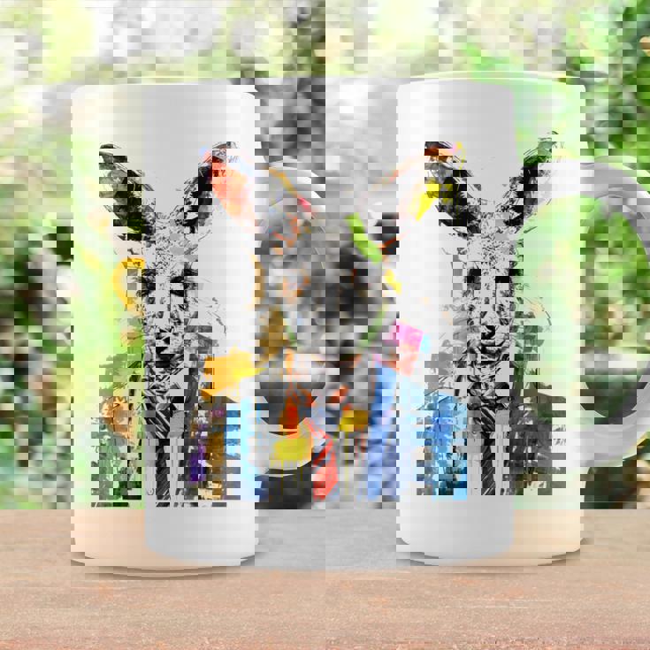 鮮やかなカンガルー、ネクタイ付き。 コーヒーマグ ギフトのアイデア