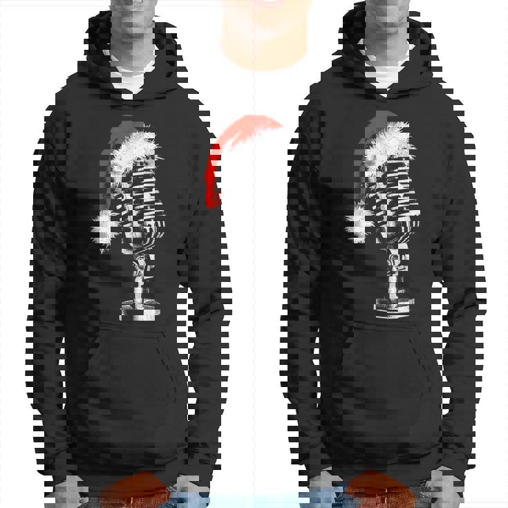 Gorro De Papá Noel Con Micrófono -Intage Karaoke Navidad Amante Sudadera