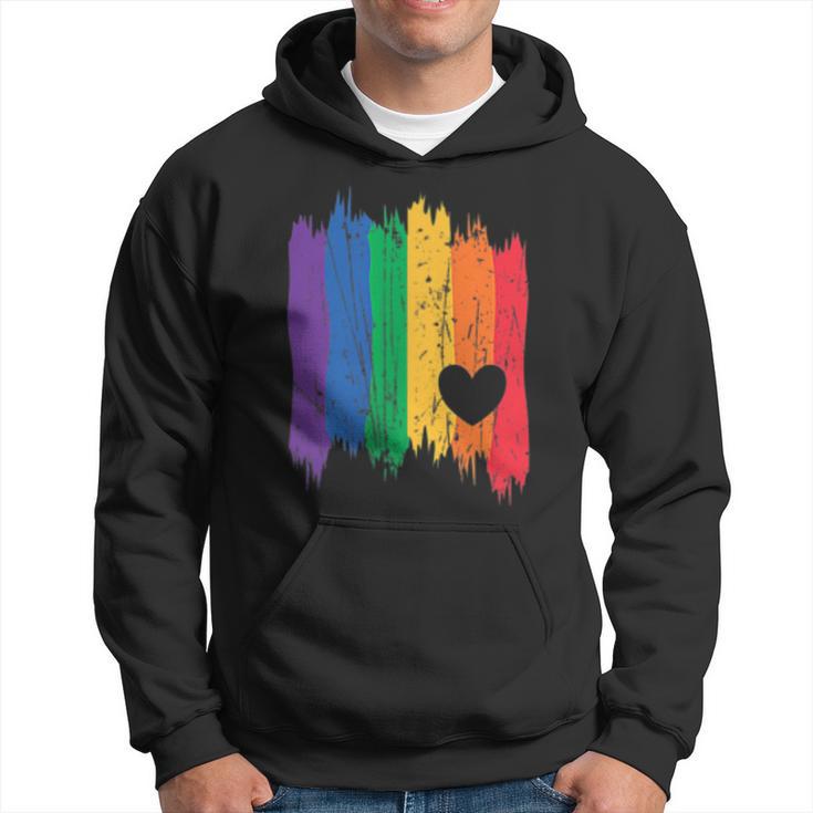 Homme Drapeau Arc-En-Ciel Couleursur La Poitrine Motif Déclaration Sweat à capuche