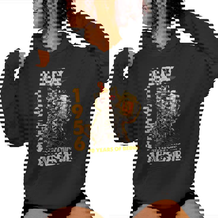 70Th Birthday Raccoon Beer May 1956Intage 70 Years Old レディースパーカー