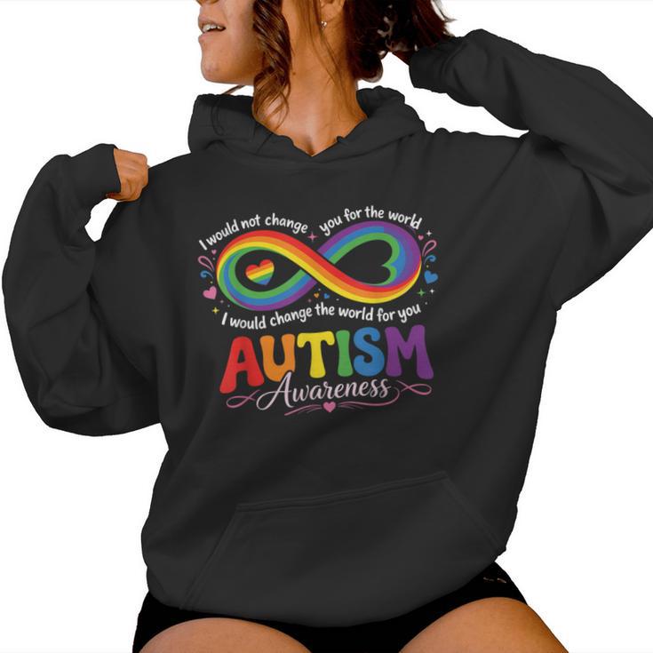 Autism Mom Awareness Rainbow Infinity Neurodiversity Heart Women Hoodie