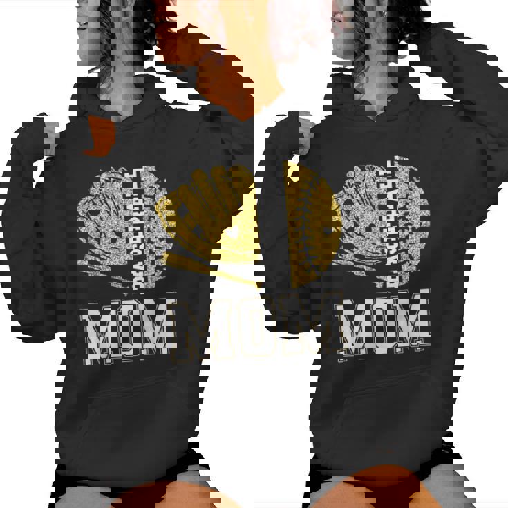 Baseball Mom Game Day Baseball Season Mama Girl Gold Women Hoodie