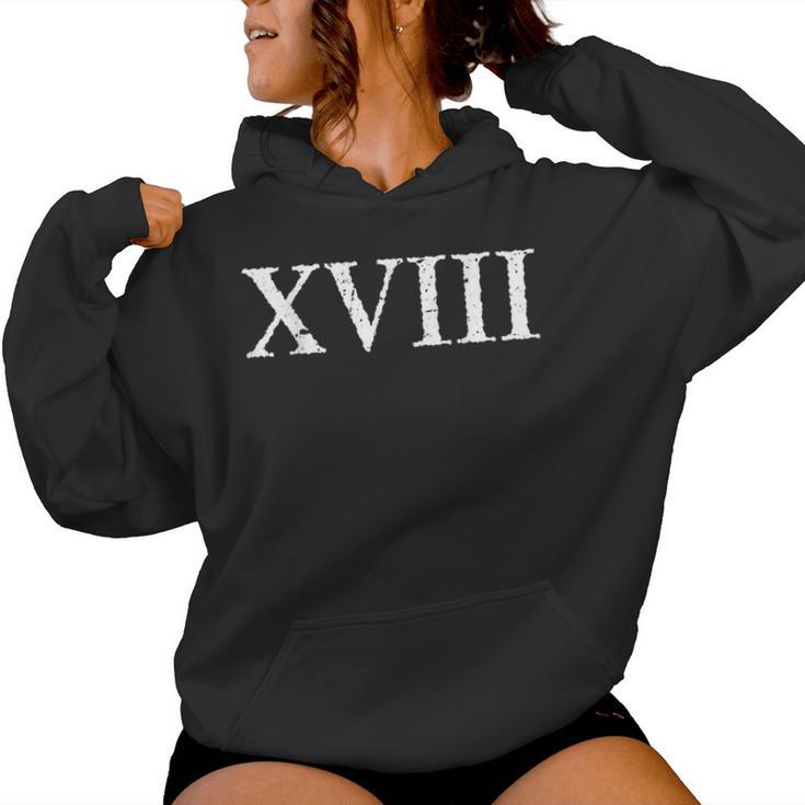 Chiffre Romain 18 Xviii Dix-Huit Sweat à capuche femme