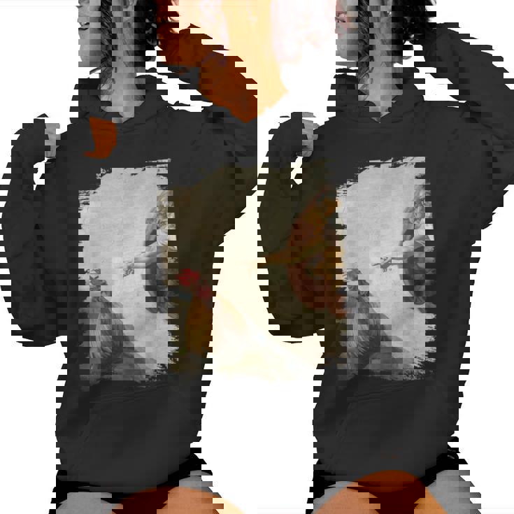 Creation Of Chicken Adam クラシック ミケランジェロ ニワトリ ファニー レディースパーカー