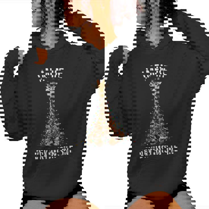 Giraffe Christmas I'm Fine Everything Is Fine Wildlife Women's Hoodie Giraffe Christmas I'm Fine Everything Is Fine Wildlife Women's Hoodie