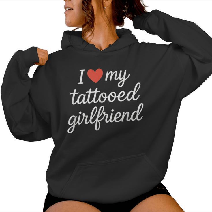 I Heart My Tattooed Girlfriend かわいいレッドハートデザイン レディースパーカー